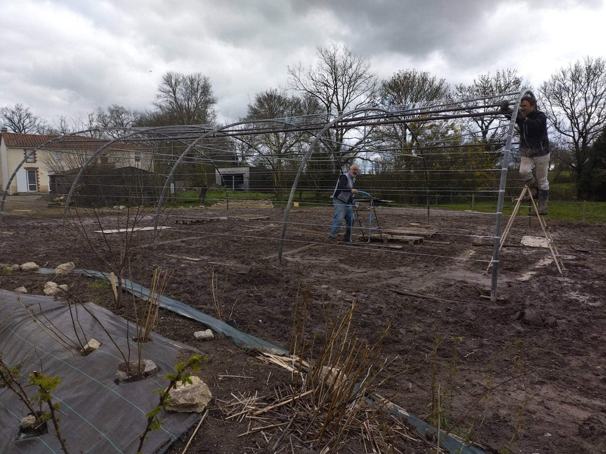 Montage pépiniere Montage de la pépinière pour un agriculture durable